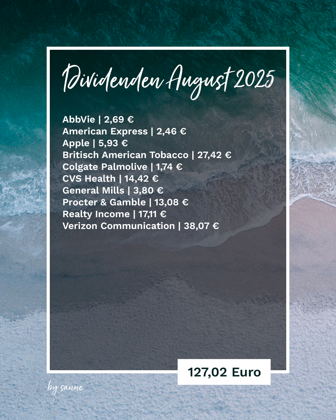 Meine Dividenden im August 2025